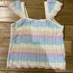 Andree Knit Crochet Top Small
